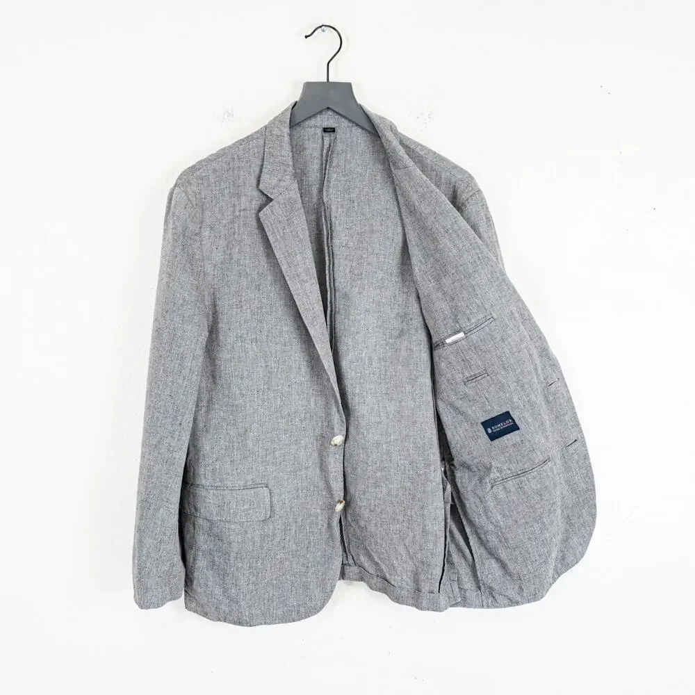 J.Crew Ludlow Slim Unstructured suit Jacket SOMELOS Linen 42S